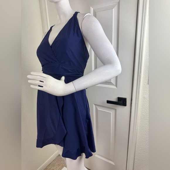 BLOOMCHIC Plain Ties Wrap Flutters Swim Dress Size 18-20. - Picture 4 of 17